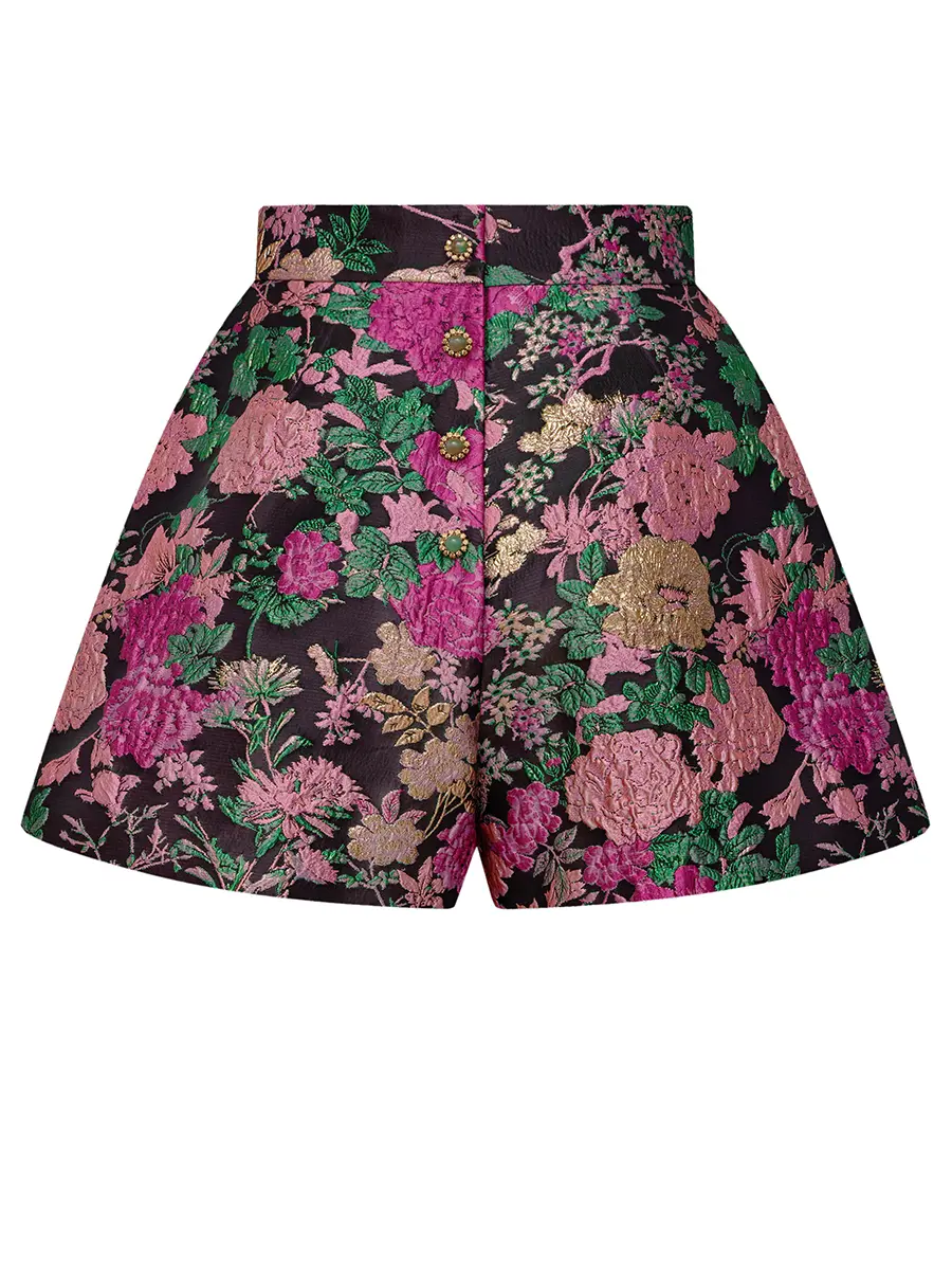 Комплект из жаккарда с мехом норки