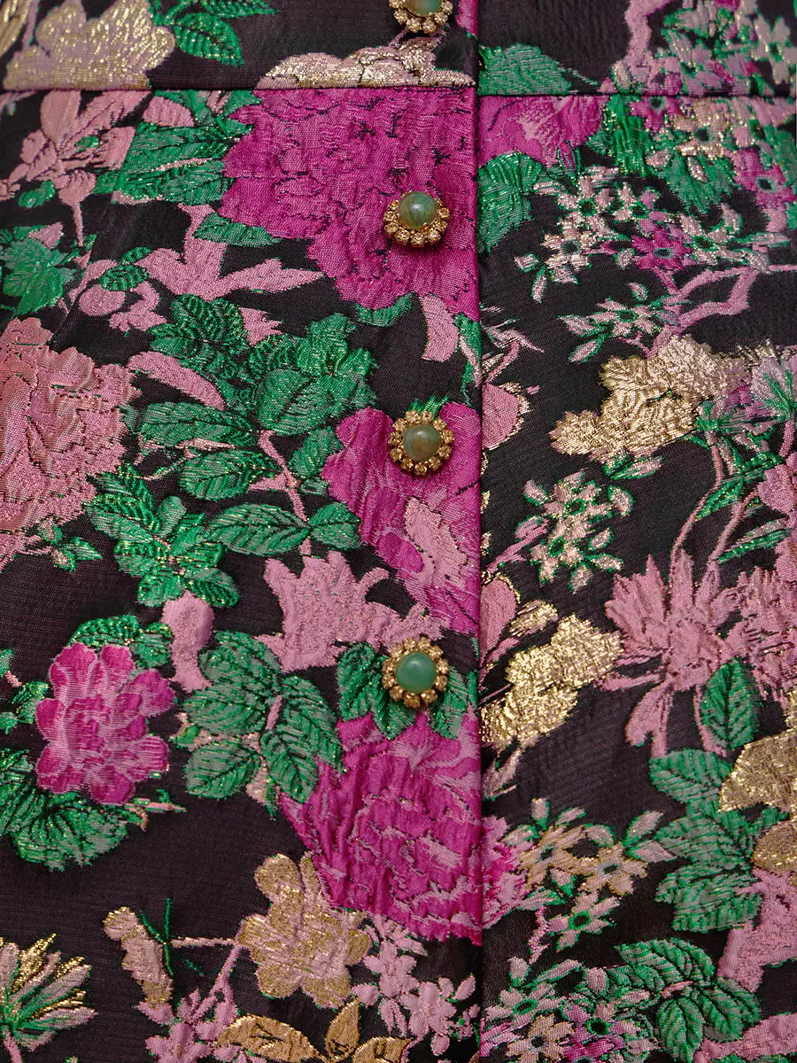 Комплект из жаккарда с мехом норки