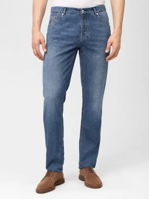 Джинсы Slim Fit хлопковые BRUNELLO CUCINELLI