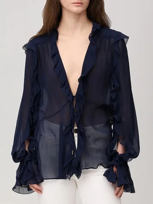 Блуза из ацетата и шелка ALBERTA FERRETTI