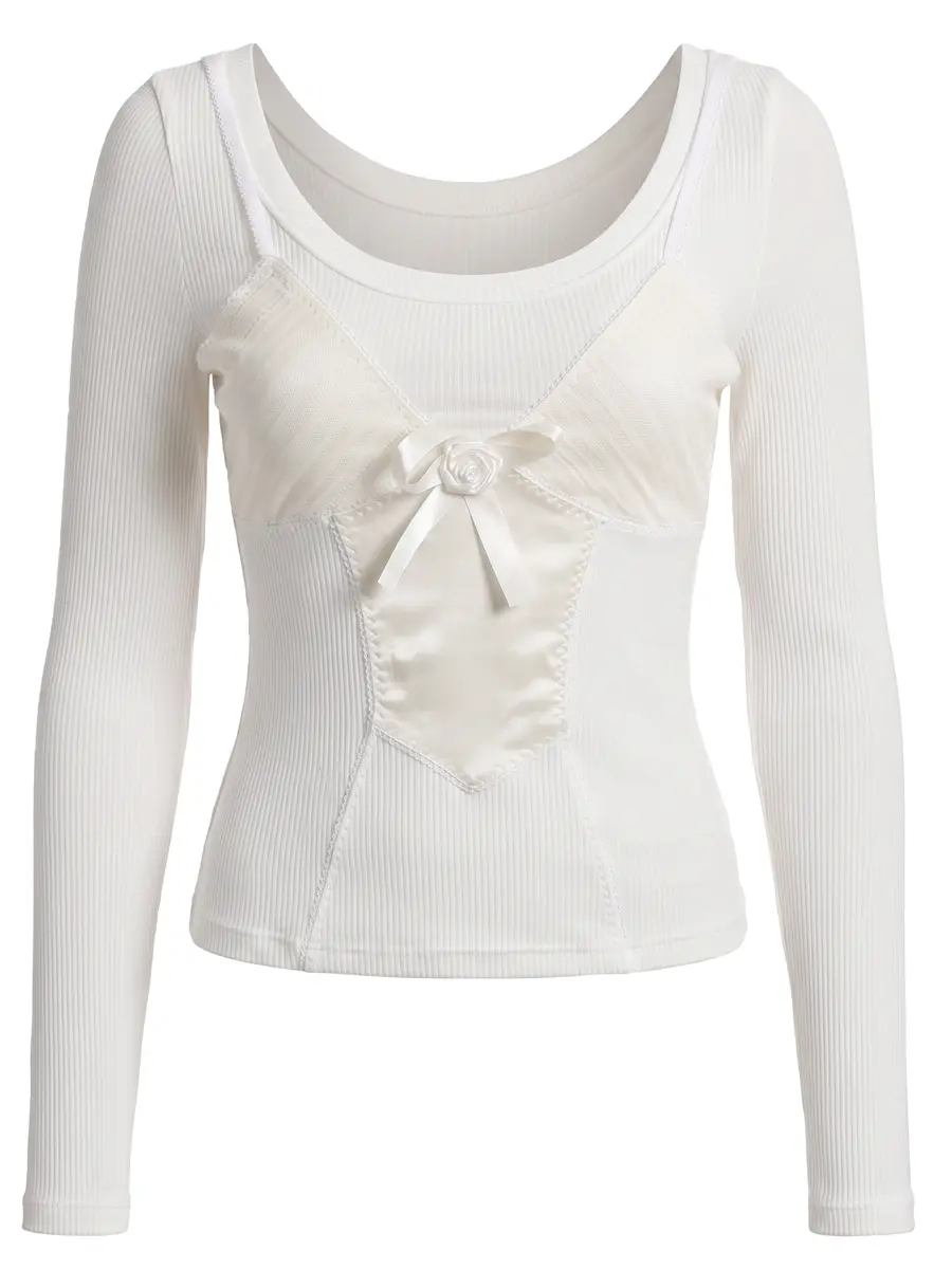 Лонгслив с бельевыми элементами