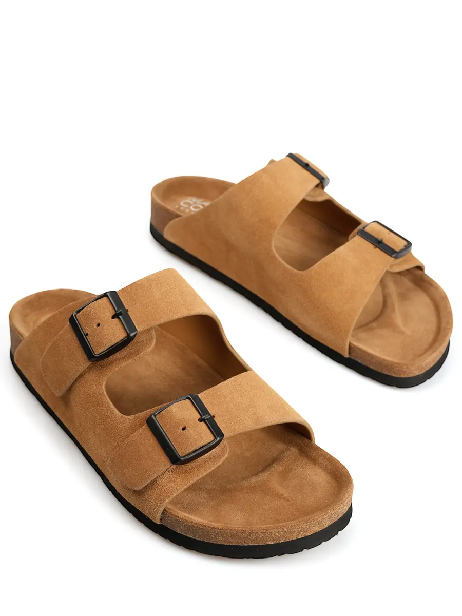 Шлепанцы замшевые