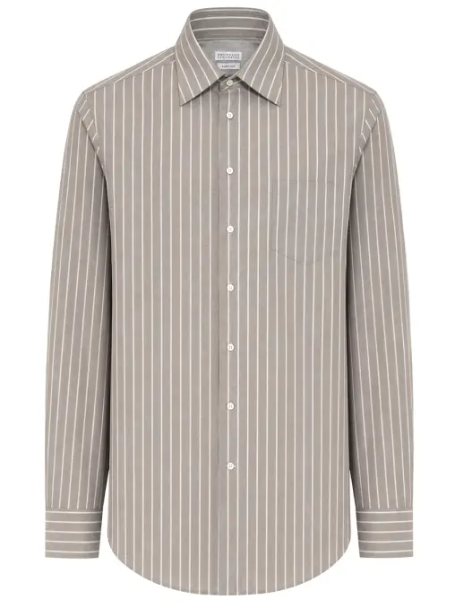 Рубашка Easy Fit хлопковая BRUNELLO CUCINELLI
