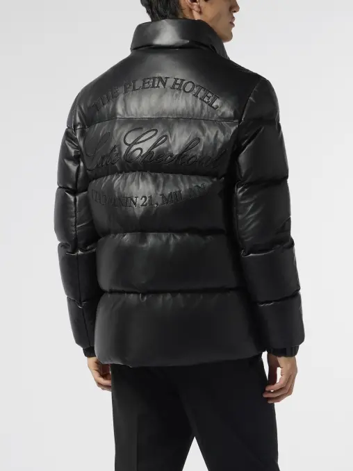 Пуховик кожаный PHILIPP PLEIN