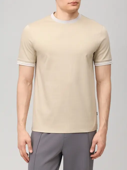 Футболка Slim Fit хлопковая BOSS