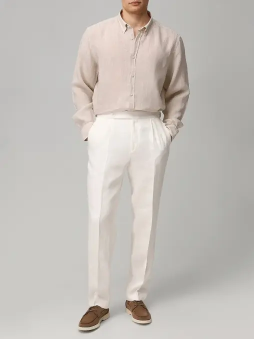 Рубашка Regular Fit льняная BOSS