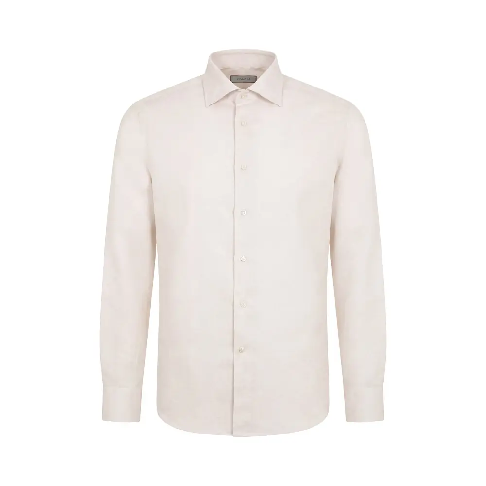 Рубашка Slim Fit из хлопка и льна