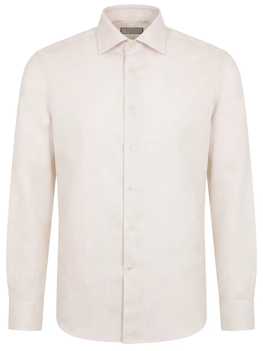 Рубашка Slim Fit из хлопка и льна