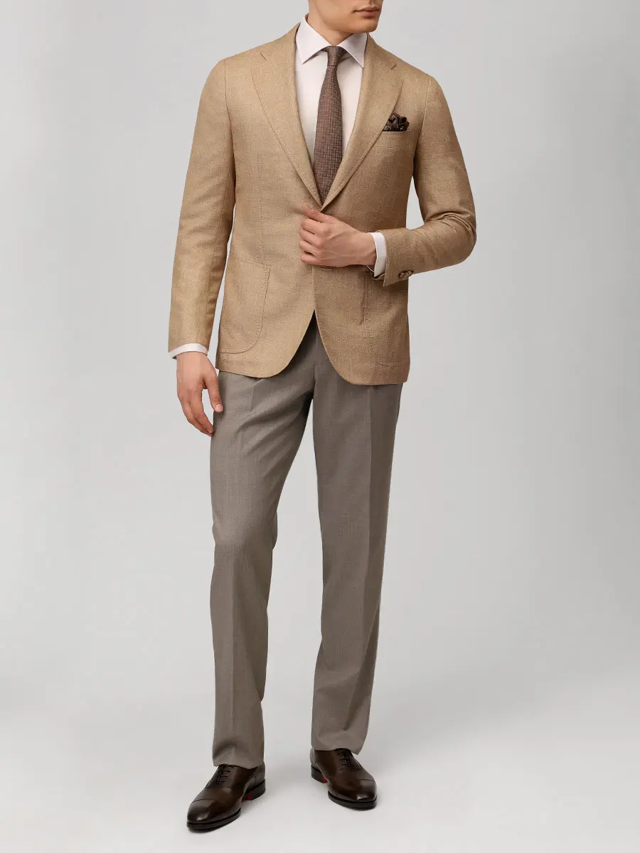 Рубашка Slim Fit из хлопка и льна