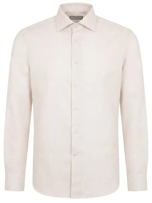 Рубашка Slim Fit из хлопка и льна CANALI