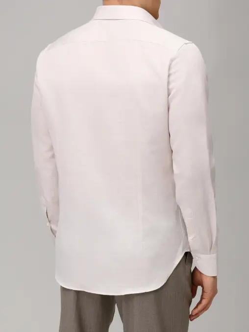 Рубашка Slim Fit из хлопка и льна CANALI