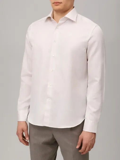 Рубашка Slim Fit из хлопка и льна CANALI