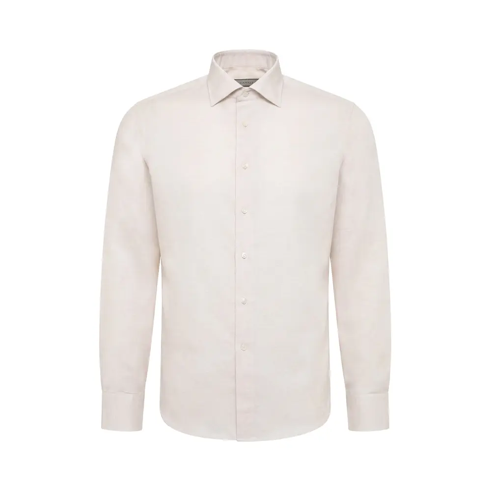 Рубашка Regular Fit из хлопка и льна