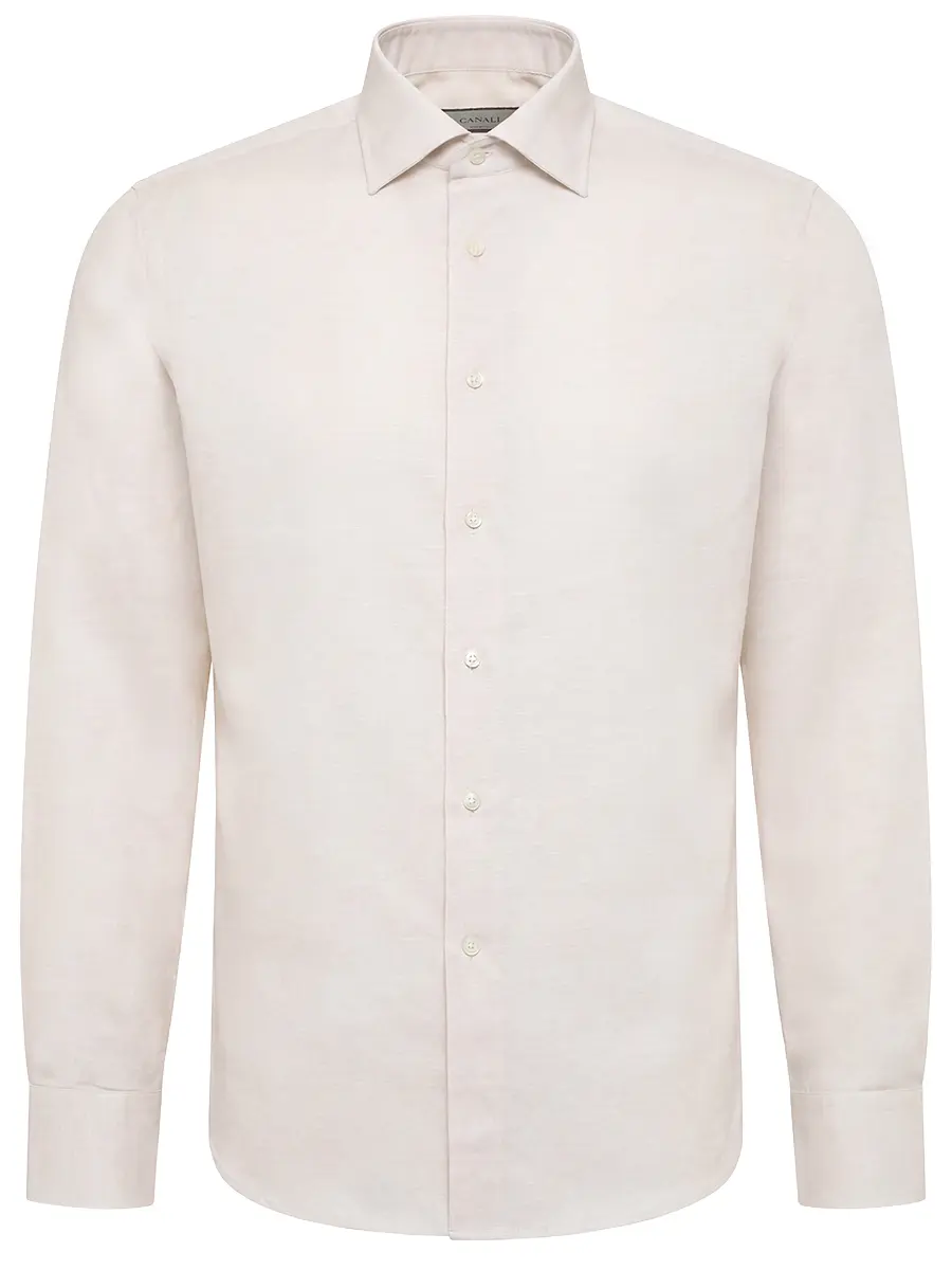 Рубашка Regular Fit из хлопка и льна