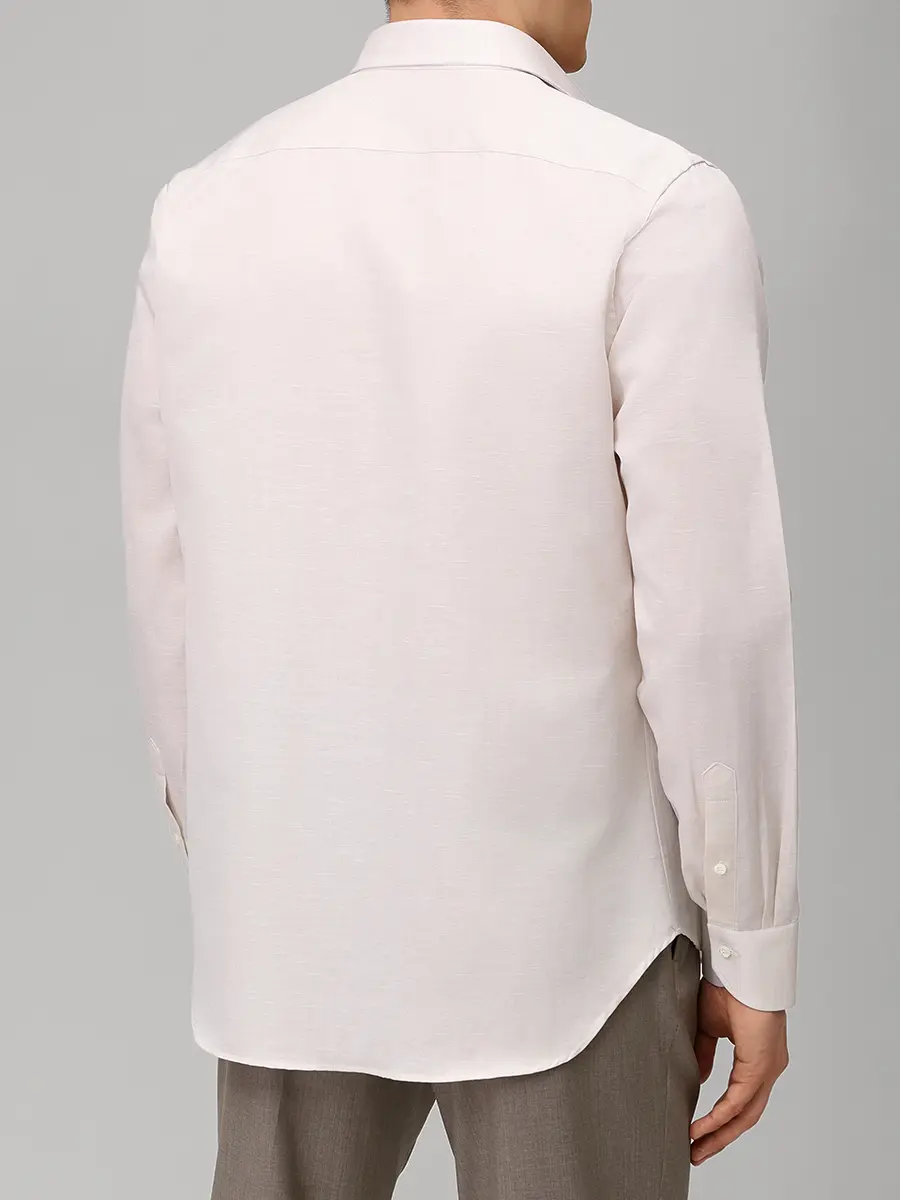 Рубашка Regular Fit из хлопка и льна