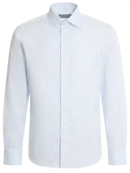 Рубашка Regular Fit из хлопка и льна CANALI
