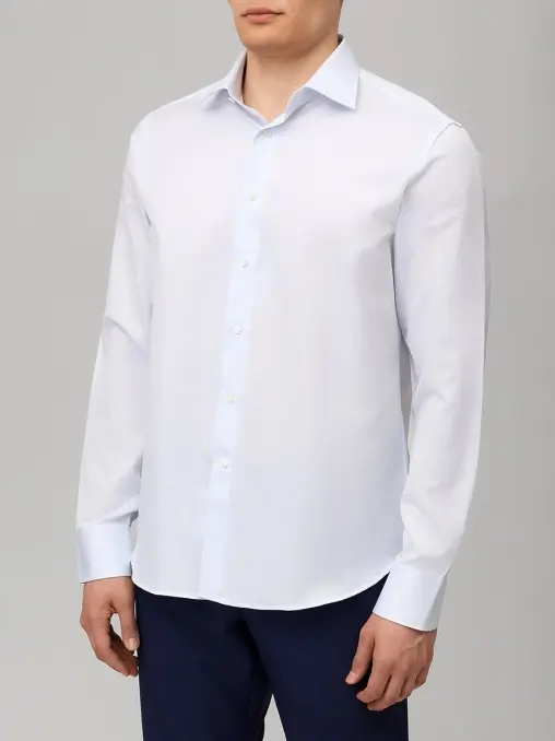 Рубашка Regular Fit из хлопка и льна CANALI