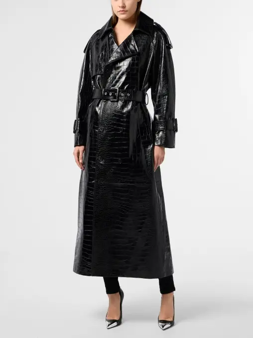 Плащ кожаный PHILIPP PLEIN