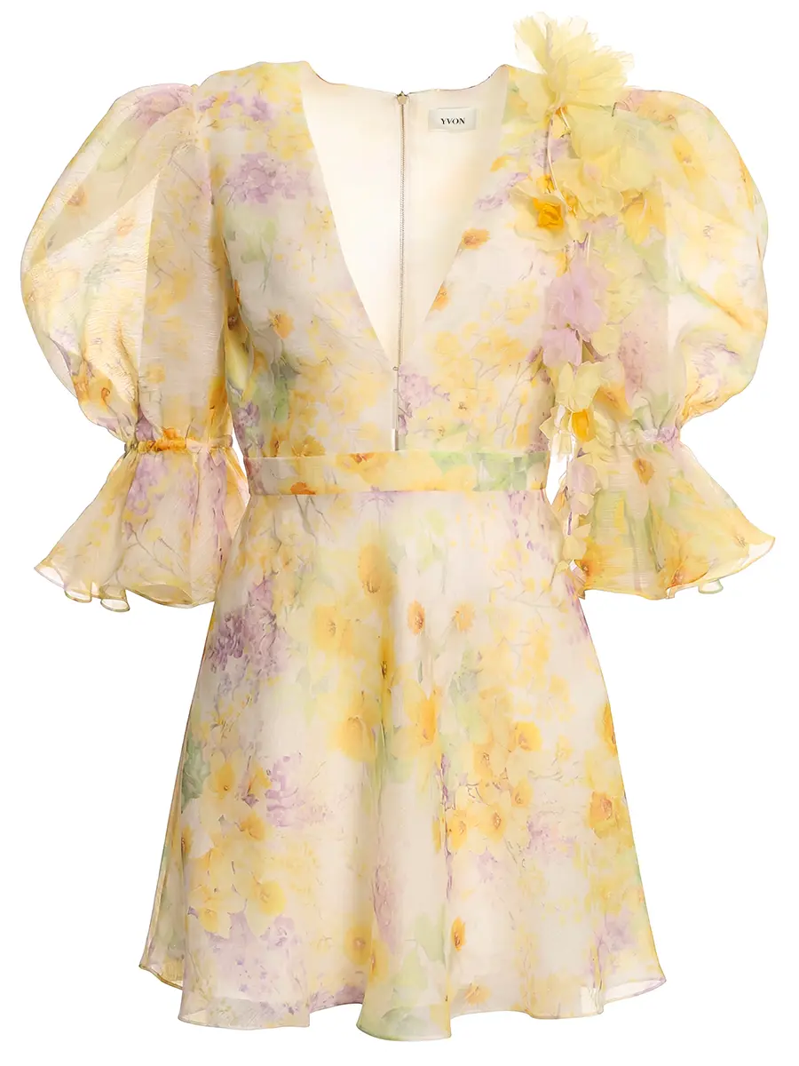 Платье из шелка и льна