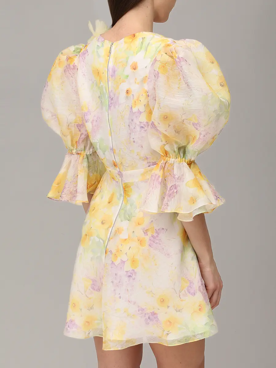 Платье из шелка и льна