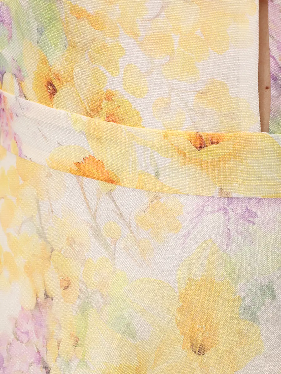 Платье из шелка и льна