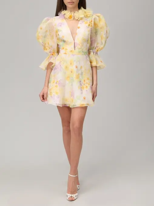 Платье из шелка и льна YVON