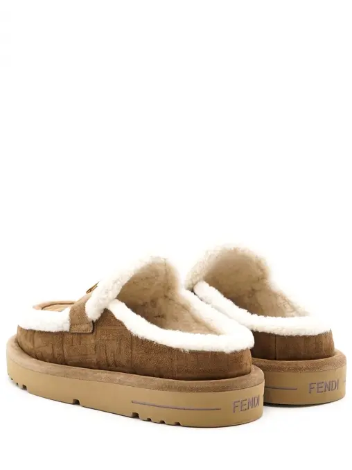 Сабо замшевые на меху FENDI