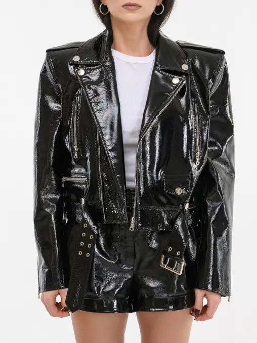 Куртка кожаная лаковая ELJACKET