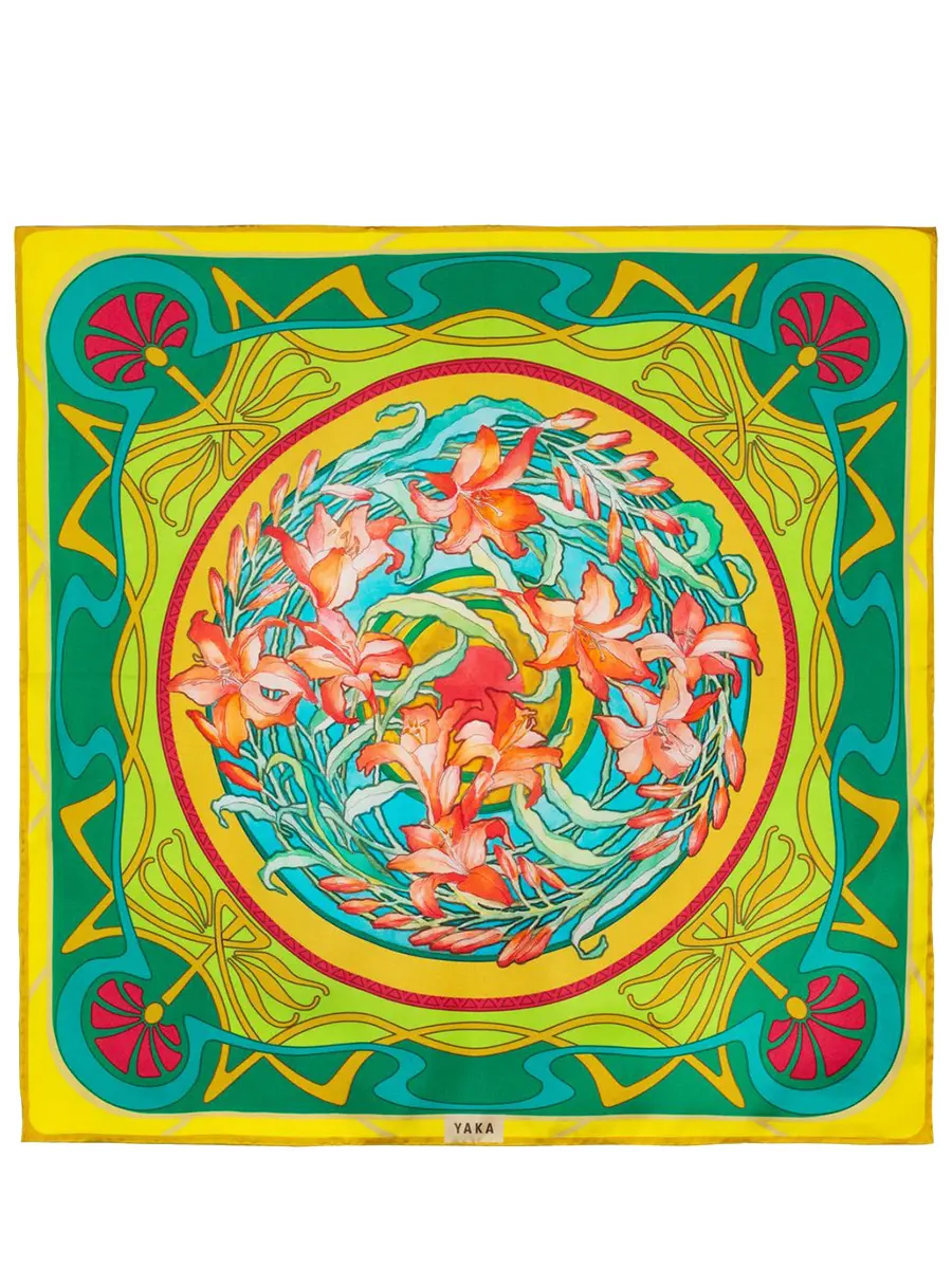 Платок шелковый «Лилии» (Lilies)