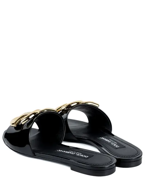 Шлепанцы кожаные DOLCE & GABBANA