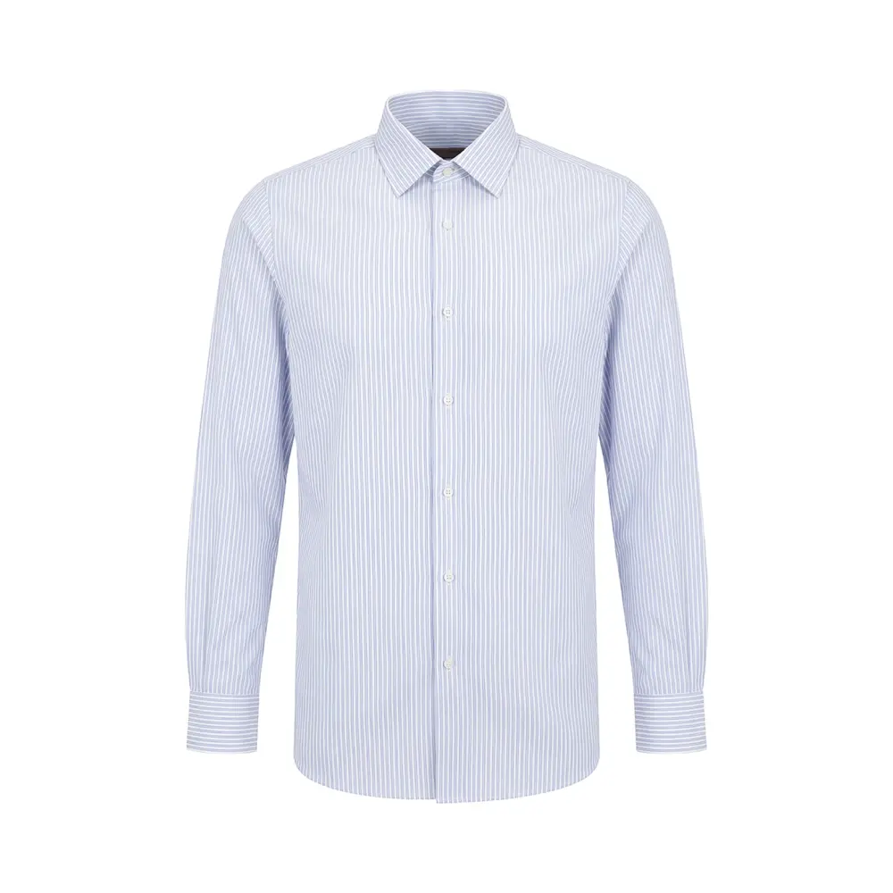 Рубашка Slim Fit из хлопка и льна