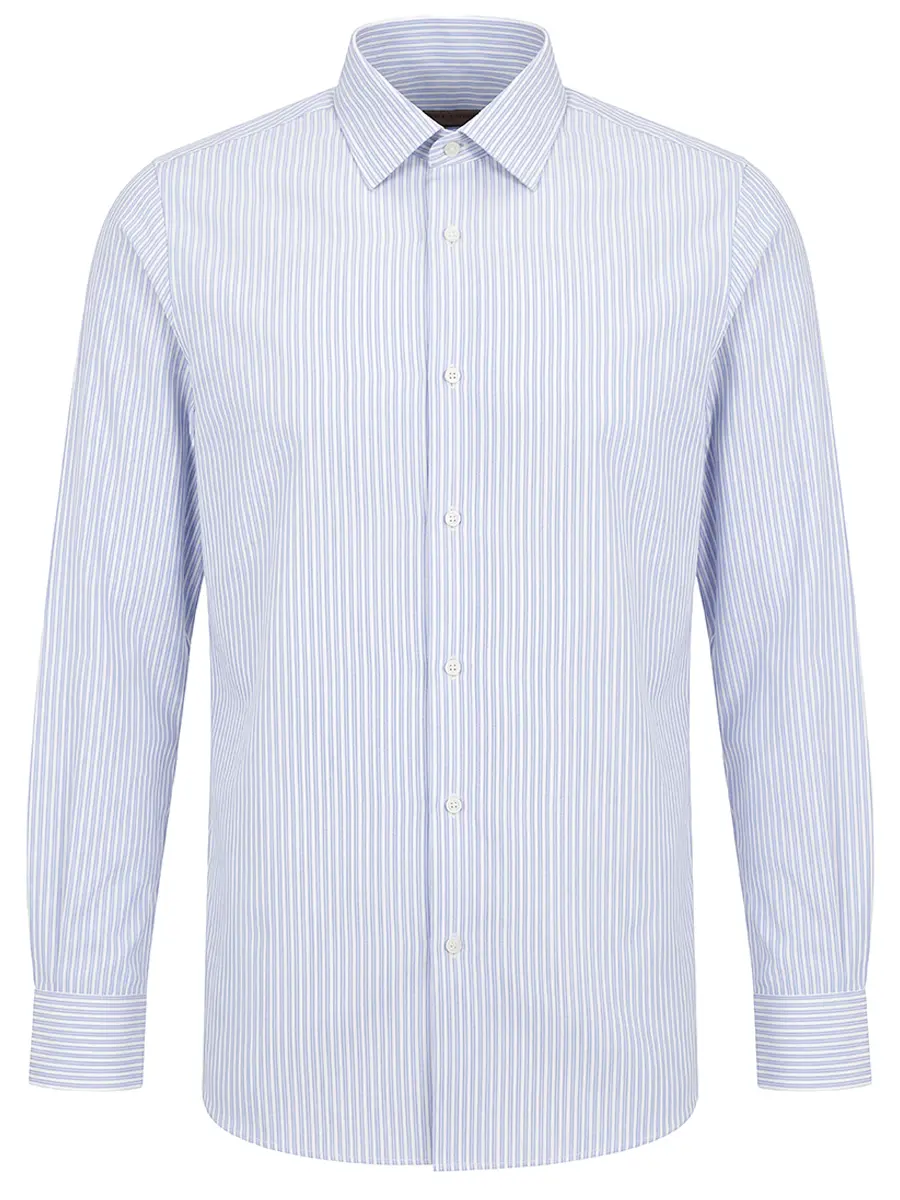 Рубашка Slim Fit из хлопка и льна