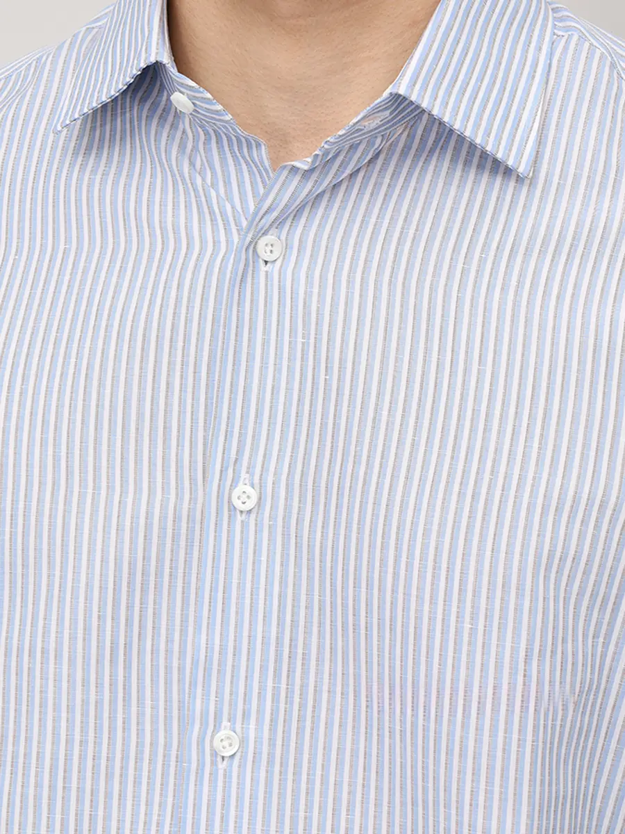 Рубашка Slim Fit из хлопка и льна