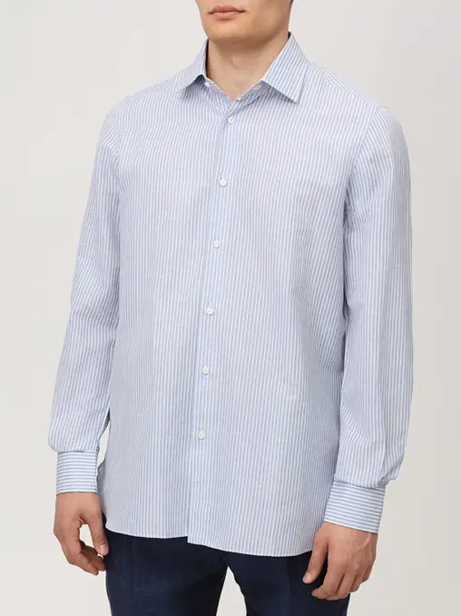 Рубашка Slim Fit из хлопка и льна STILE LATINO