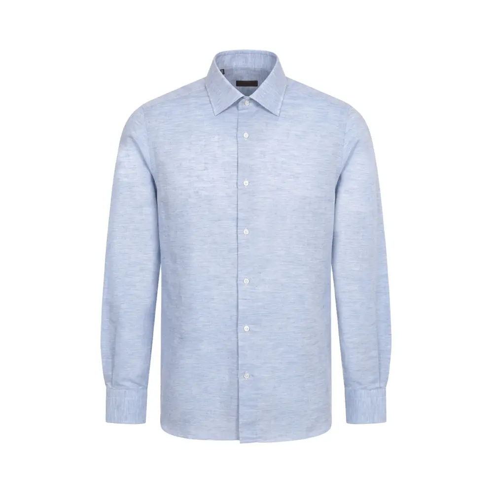 Рубашка Slim Fit из хлопка и льна
