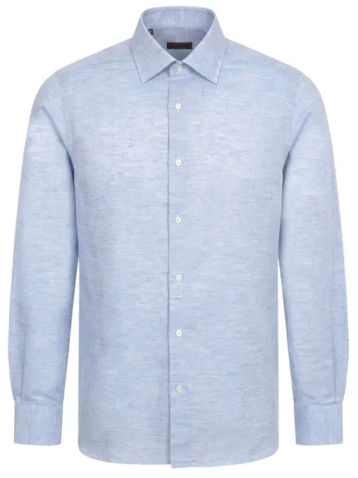 Рубашка Slim Fit из хлопка и льна STILE LATINO