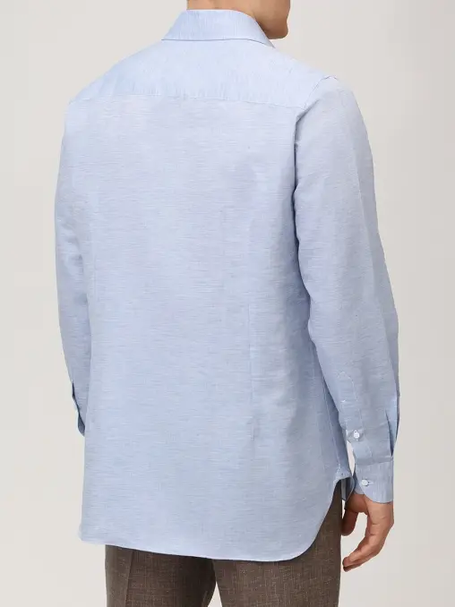 Рубашка Slim Fit из хлопка и льна STILE LATINO