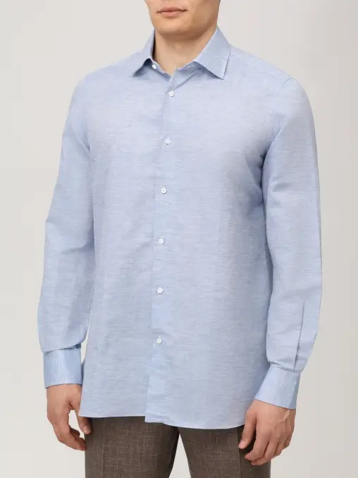 Рубашка Slim Fit из хлопка и льна STILE LATINO