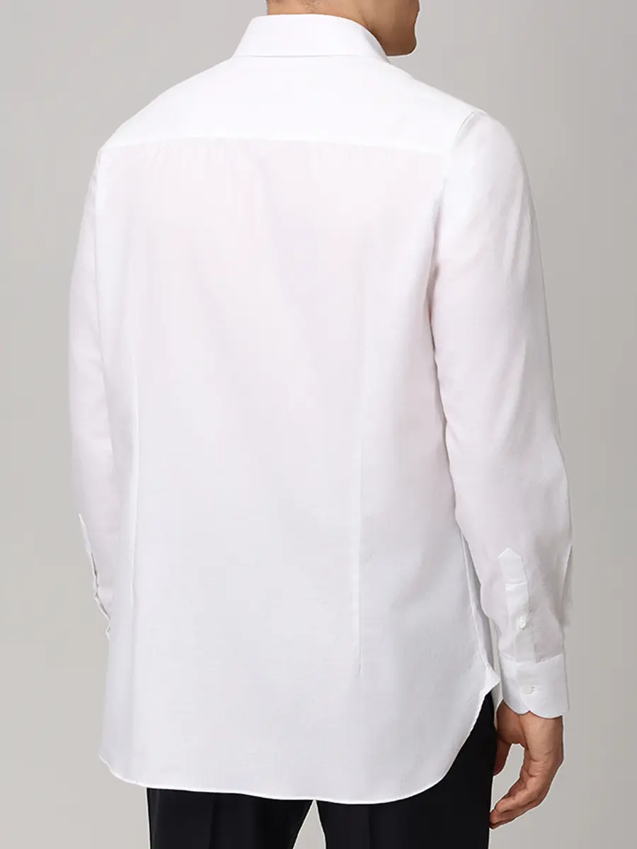 Рубашка Slim Fit из хлопка и льна