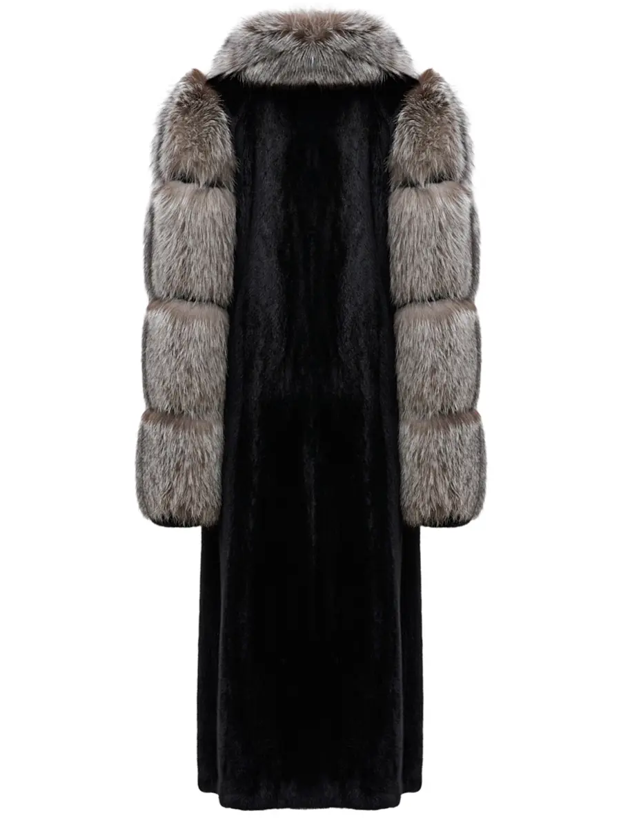 Шуба из меха норки и лисы