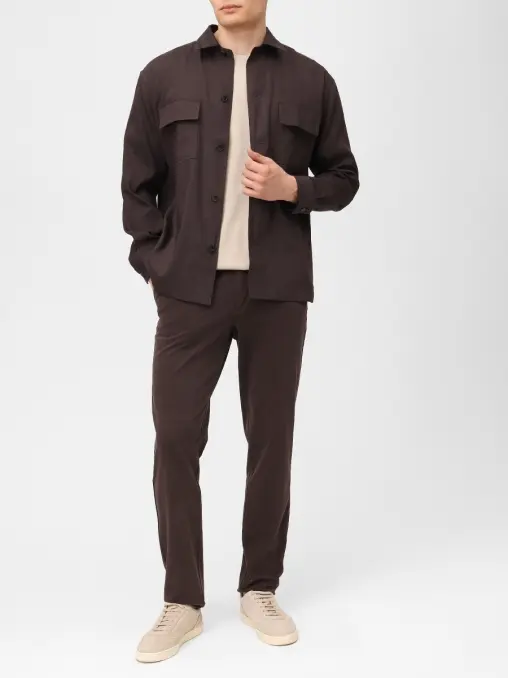 Рубашка Regular Fit изо льна и вискозы BOSS