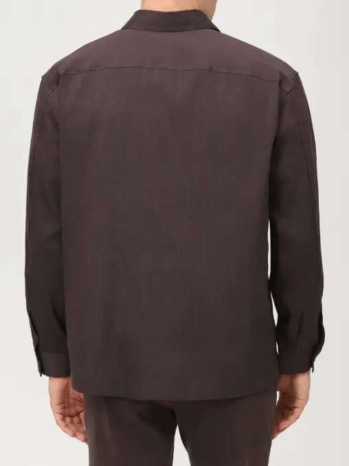 Рубашка Regular Fit изо льна и вискозы BOSS