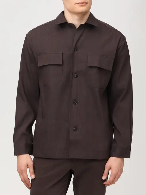 Рубашка Regular Fit изо льна и вискозы BOSS