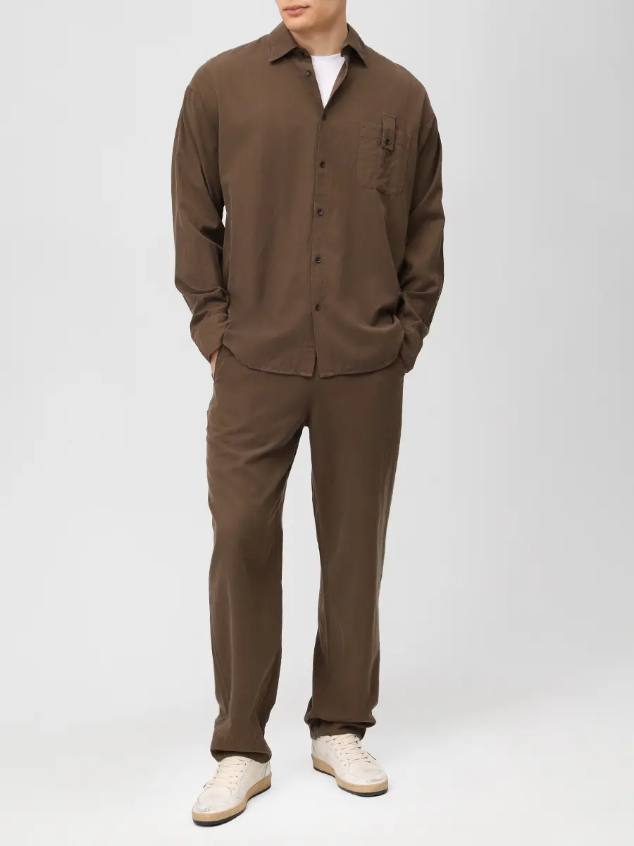 Рубашка Regular Fit однотонная