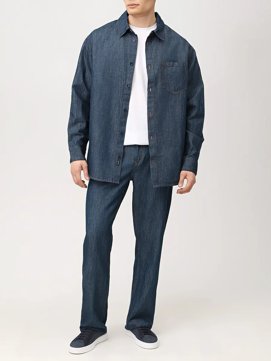 Джинсы изо льна и хлопка