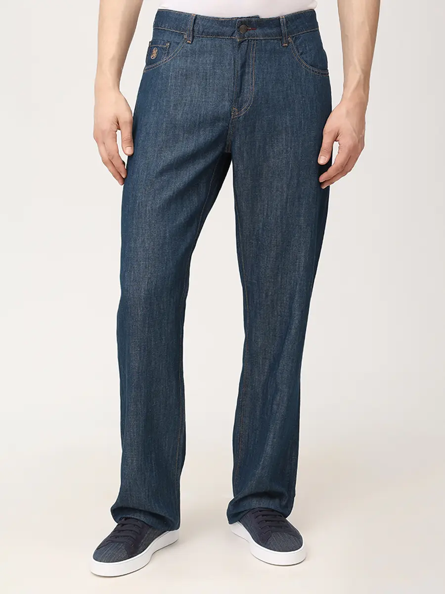 Джинсы изо льна и хлопка