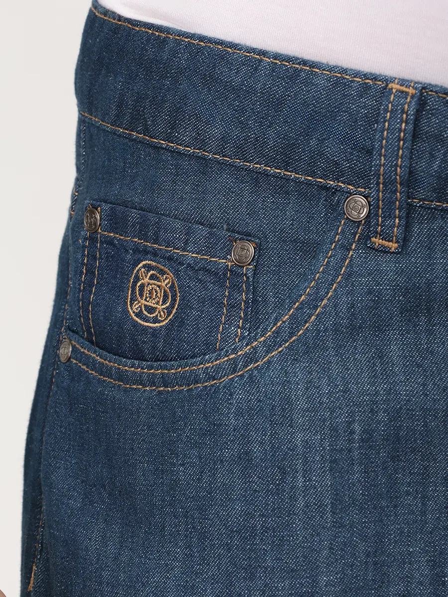 Джинсы изо льна и хлопка