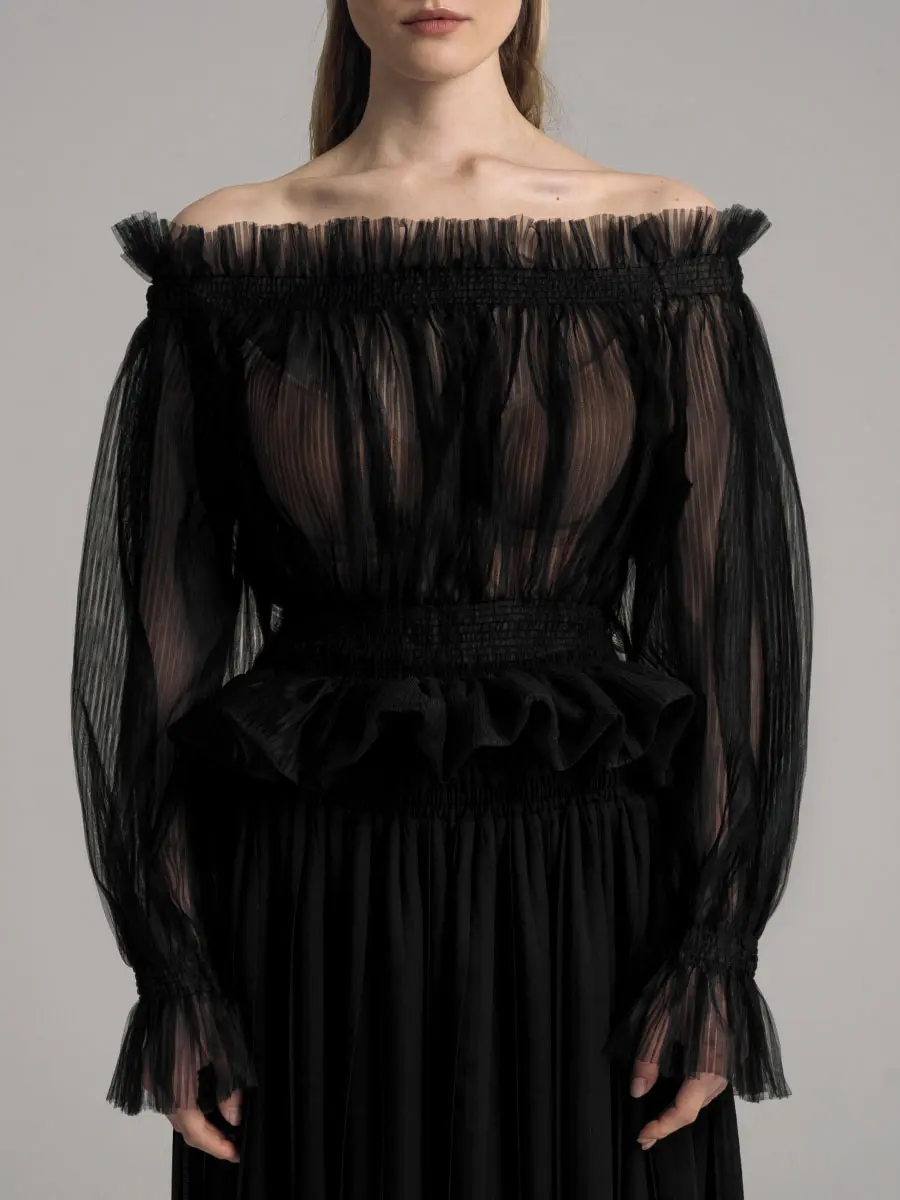 Блуза однотонная