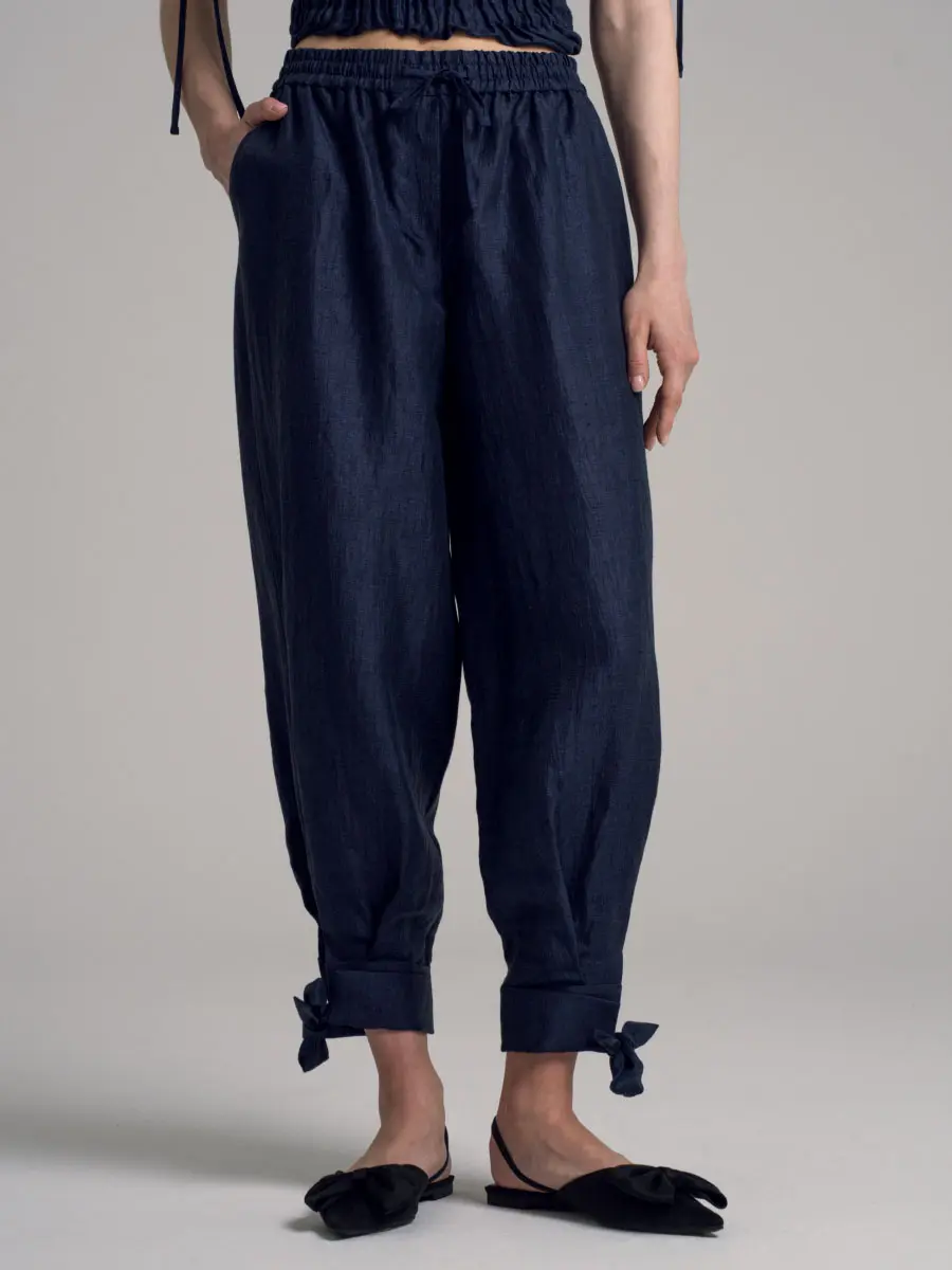 Брюки льняные