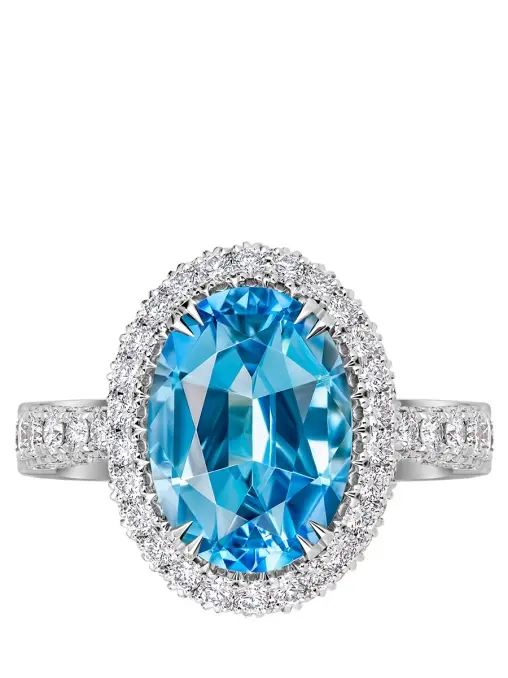 Кольцо из белого золота с аквамарином и бриллиантами CHAMOVSKIKH JEWELLERY HOUSE